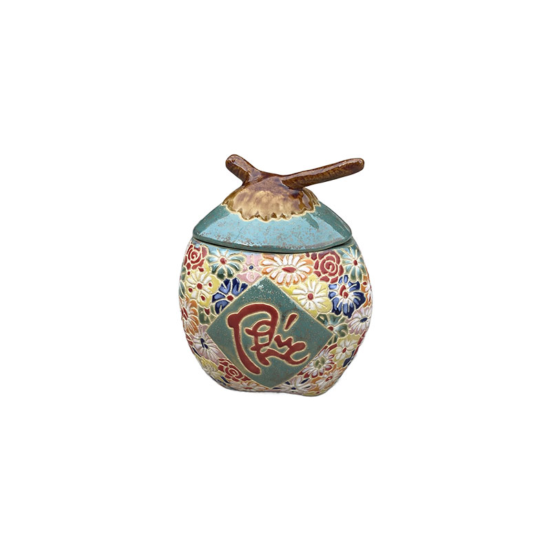 3752 Bách Hoa Hũ Mứt Trái Dừa 16x16x20